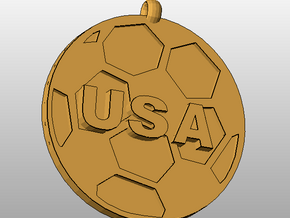 USAsoccer in Polished Bronzed Silver Steel