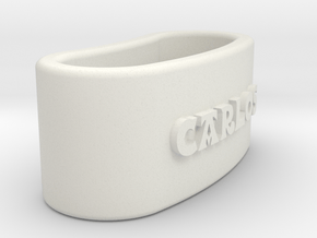 CARLOS Napkin Ring with lauburu in White Natural Versatile Plastic