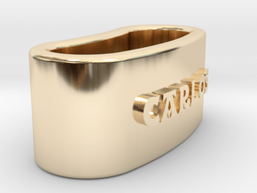 CARLOS Napkin Ring with lauburu in 14k Gold Plated Brass
