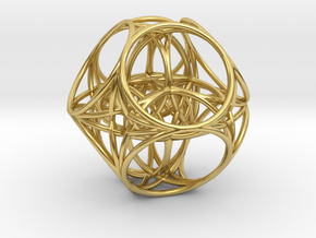 Air internal radiation tetrahedron in Polished Brass