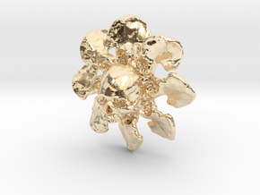 Human Skull Jewelry Pendant Necklace, Flower Bone in 14k Gold Plated Brass