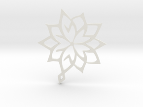 Flower pendant Abstract in White Natural Versatile Plastic