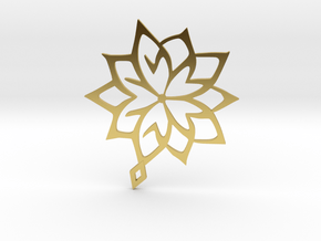 Flower pendant Abstract in Polished Brass