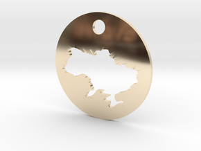 Pendant - Map of Ukraine - Stencil - #P5 in 14k Gold Plated Brass