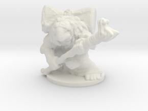 Troll Shaman 1/60 miniature for games and rpg in White Natural Versatile Plastic
