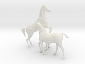 O Scale Horses 4 in White Natural Versatile Plastic
