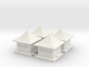 2mm / 3mm Scale China Style House in White Natural Versatile Plastic