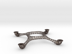 Quadcopter Frame V.1 in Polished Bronzed Silver Steel