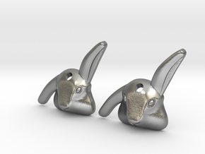 Bibo- rabbit earings in Natural Silver