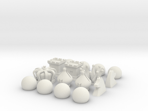 MILOSAURUS Chess Symbols Chess Set in White Natural Versatile Plastic