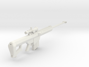 1:6 Miniature Barrett M82A1 Sniper Rifle in White Natural Versatile Plastic