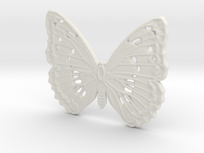 Tropical butterfly in White Natural Versatile Plastic: Medium