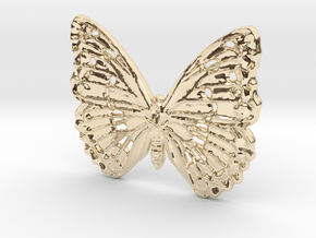 Tropical butterfly in 14K Yellow Gold: Medium