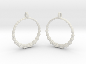 Groovy Earrings in White Natural Versatile Plastic
