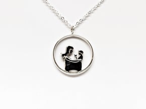 Mother & Son Pendant 3 -Motherhood Collection in Polished Silver