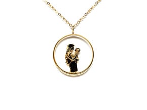 Mother & Infant Pendant -Motherhood Collection in Polished Brass