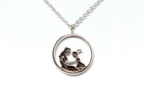 Mother & Daughter Pendant 2 -Motherhood Collection in Polished Silver