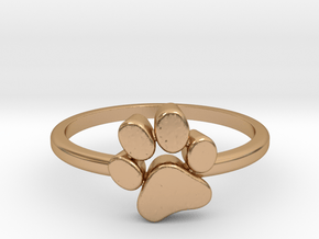 PawPrint Ring  in Polished Bronze