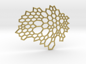 BEEHIVE BROOCH_ 024_1.5 in Natural Brass