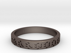 PawPrint Stackable in Polished Bronzed-Silver Steel