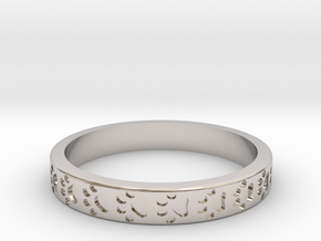 PawPrint Stackable in Rhodium Plated Brass