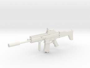 1:6 FN ScarL Assault Rifle in White Natural Versatile Plastic