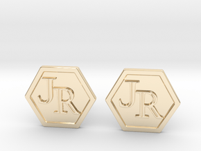 Monogram Cufflinks JR in 14K Yellow Gold