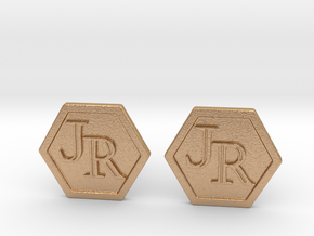 Monogram Cufflinks JR in Natural Bronze