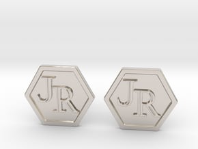 Monogram Cufflinks JR in Platinum