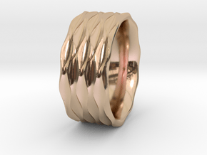 Sinewave Ring in 14k Rose Gold Plated Brass