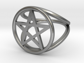 Pentacle ring in Natural Silver: 7.25 / 54.625