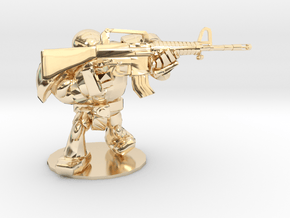CYBORG1 ASSAULT_RIFLE M16A2 in 14k Gold Plated Brass