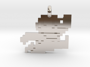 Mario bros 8 bit Pendant necklace all materials in Platinum