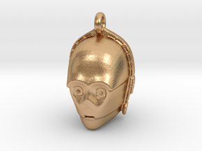 Star wars C3PO Pendant necklace all materials in Natural Bronze