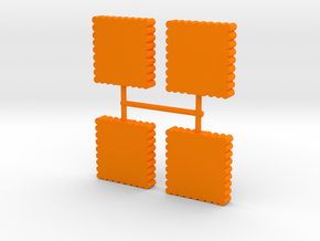 Square Palisade Wall Meeple, 4-set in Orange Processed Versatile Plastic