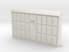 HO Scale Baggage Lockers #1 in White Natural Versatile Plastic