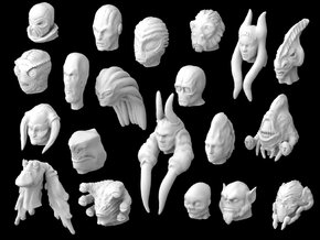 (Legion) Alien Heads Set III in Tan Fine Detail Plastic