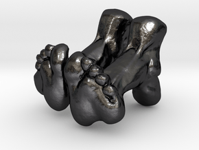 Feet Cufflinks in Polished and Bronzed Black Steel