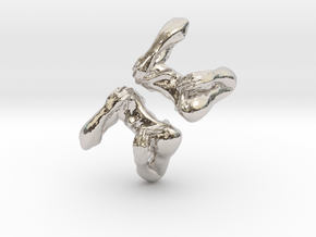 Shoulders and Arms Cufflinks in Rhodium Plated Brass