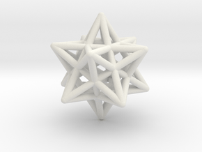 Smallest Stellated Dodecahedron Pendant in White Natural Versatile Plastic