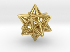 Smallest Stellated Dodecahedron Pendant in Polished Brass