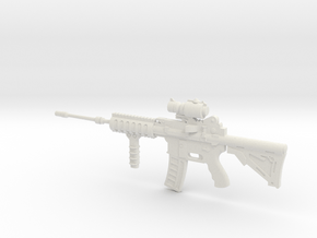 1:6 Miniature Ares Shrike 5.56 Assault Rifle in White Natural Versatile Plastic