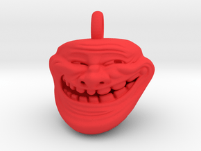 Trollface Meme Pendant necklace all materials in Red Processed Versatile Plastic