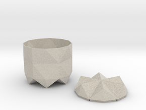 Pot and Lid in Natural Sandstone