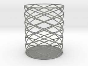 Spiral Hex Pencil Holder in Gray PA12