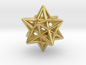 Small Stellated Dodecahedron Pendant in Polished Brass