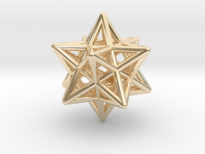 Smallest Stellated Dodecahedron Pendant in 14k Gold Plated Brass