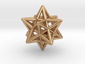 Small Stellated Dodecahedron Pendant in Natural Bronze