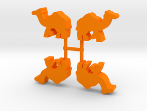 Camel Meeple, running, 4-set in Orange Processed Versatile Plastic