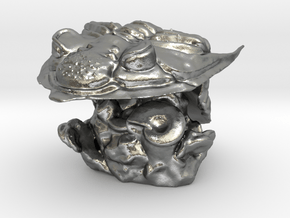Trilobite -Huntonia Lingulifer with Ammonite stand in Natural Silver